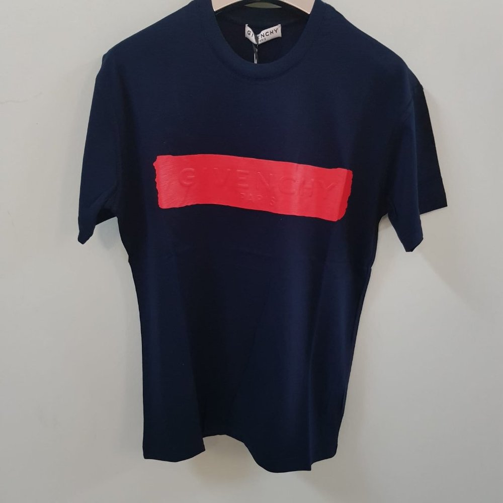 Givenchy Pastel Logo Printed Navy T-Shirt